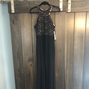 NWT NW Nightway Black Halter Gown